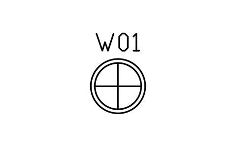 Vorschau des Symbols Window elevation, round, Block ARCH_ELEV_WIN_ROUND