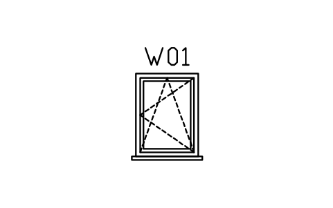 Vorschau des Symbols Window elevation, tilt and turn, Block ARCH_ELEV_WIN_TILTTURN