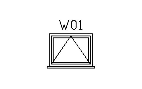Vorschau des Symbols Window elevation, top-hung, Block ARCH_ELEV_WIN_TOPHUNG