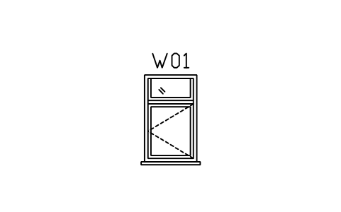 Vorschau des Symbols Window elevation, with transom, Block ARCH_ELEV_WIN_TRANSOM