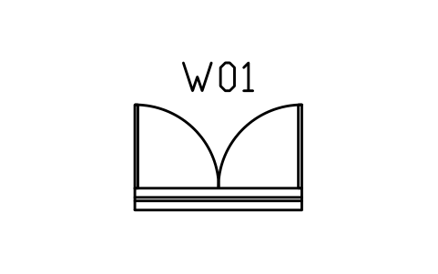 Vorschau des Symbols Window, casement double, Block ARCH_WINDOW_CASEMENT_DOUBLE