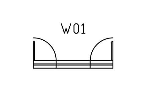 Vorschau des Symbols Window, triple with fixed centre, Block ARCH_WINDOW_TRIPLE