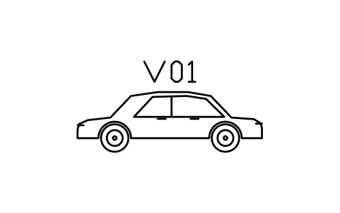シンボル Car, sedan, side view のプレビュー（ブロック ENT_CAR_SEDAN_SIDE）