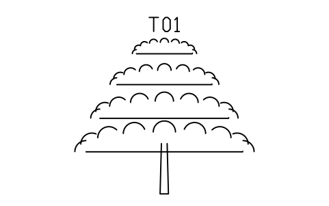 シンボル Tree, cedar, layered, 6000 のプレビュー（ブロック ENT_CONIFER_CEDAR）