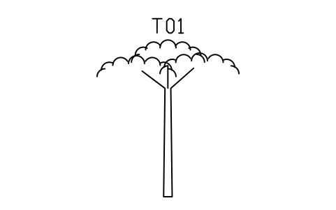 シンボル Tree, pine, umbrella crown のプレビュー（ブロック ENT_CONIFER_PINE）