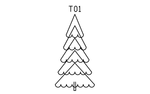 シンボル Tree, spruce, 7000 のプレビュー（ブロック ENT_CONIFER_SPRUCE）
