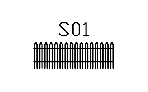 シンボル Fence, picket, 3000 long のプレビュー（ブロック ENT_FENCE_PICKET）