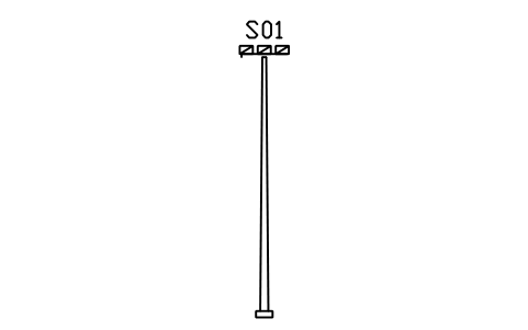 シンボル High mast with floodlights のプレビュー（ブロック ENT_LAMP_MAST）