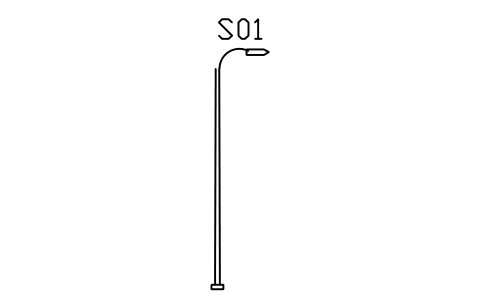 シンボル Street lamp, single arm, 6000 のプレビュー（ブロック ENT_LAMP_POST）
