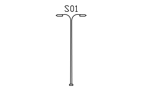 シンボル Street lamp, double arm, 6000 のプレビュー（ブロック ENT_LAMP_POST_DOUBLE）