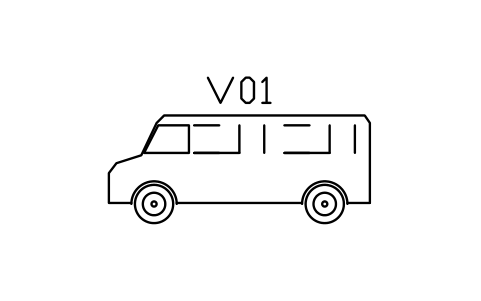 シンボル Minibus, side view のプレビュー（ブロック ENT_MINIBUS_SIDE）