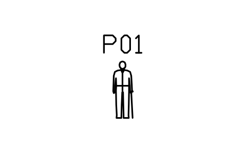 シンボル Person, elderly with stick のプレビュー（ブロック ENT_PERSON_ELDER）