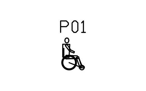 シンボル Person in wheelchair, side view のプレビュー（ブロック ENT_PERSON_WHEELCHAIR）