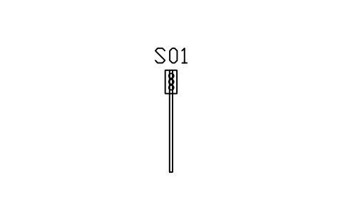 シンボル Traffic light, pole, 3500 のプレビュー（ブロック ENT_TRAFFIC_LIGHT）