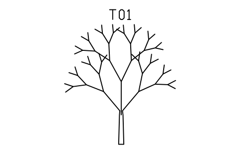 シンボル Tree, bare, winter のプレビュー（ブロック ENT_TREE_BARE）