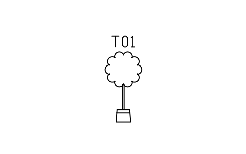 シンボル Tree, topiary ball in pot のプレビュー（ブロック ENT_TREE_LOLLIPOP）