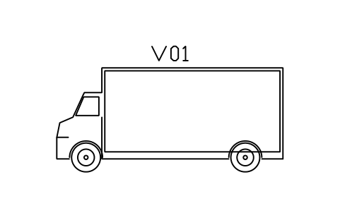 シンボル Truck, box truck, side view のプレビュー（ブロック ENT_TRUCK_BOX_SIDE）