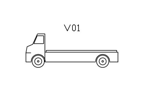 シンボル Truck, flatbed truck, side view のプレビュー（ブロック ENT_TRUCK_FLATBED_SIDE）
