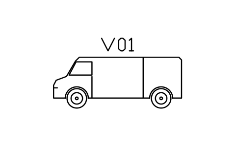 シンボル Van, panel van, side view のプレビュー（ブロック ENT_VAN_SIDE）