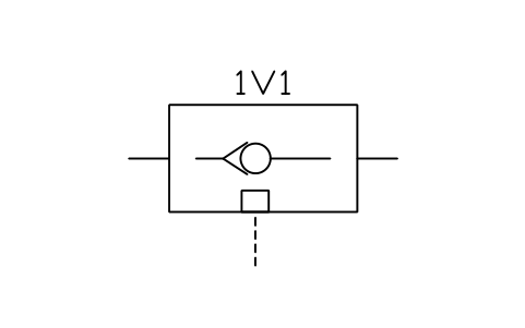 Anteprima del simbolo Check valve, pilot-operated, blocco FPW_CHECK_PILOT