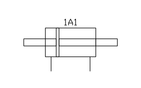 Anteprima del simbolo Cylinder, double rod, blocco FPW_CYL_DOUBLE_ROD2
