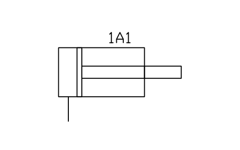 Anteprima del simbolo Cylinder, single-acting, blocco FPW_CYL_SINGLE