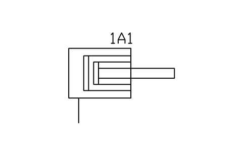 Anteprima del simbolo Telescopic cylinder, single, blocco FPW_CYL_TELESCOPIC