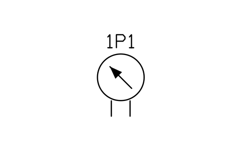Anteprima del simbolo Differential pressure gauge, blocco FPW_PRESSURE_GAUGE_DIFF