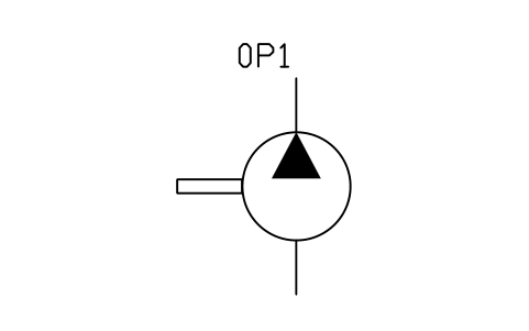 Anteprima del simbolo Pump, fixed displacement, blocco FPW_PUMP_FIXED