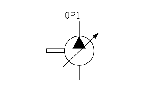 Anteprima del simbolo Pump, variable displacement, blocco FPW_PUMP_VAR