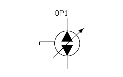 Anteprima del simbolo Pump, variable, reversible, blocco FPW_PUMP_VAR_2