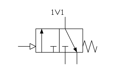 Anteprima del simbolo 3/2 valve, NC, air pilot, blocco FPW_V32_NC_PILOTP