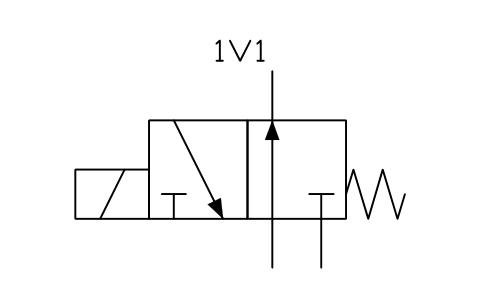 Anteprima del simbolo 3/2 valve, NO, solenoid, blocco FPW_V32_NO_SOL