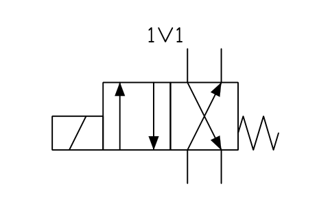 Anteprima del simbolo 4/2 valve, solenoid, crossed, blocco FPW_V42_SOL_X