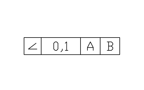 Vorschau des Symbols Angularity, 2 datums, Block GDT_FRM_ANGULARITY_D2