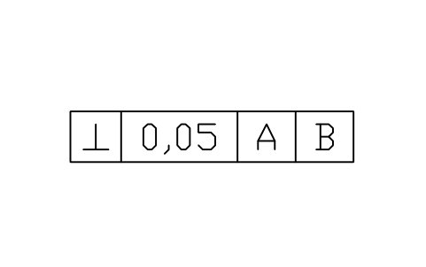Vorschau des Symbols Perpendicularity, 2 datums, Block GDT_FRM_PERPENDICULARITY_D2