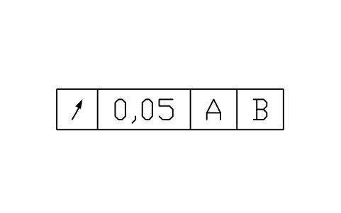 Vorschau des Symbols Circular run-out, 2 datums, Block GDT_FRM_RUNOUT_CIRCULAR_D2