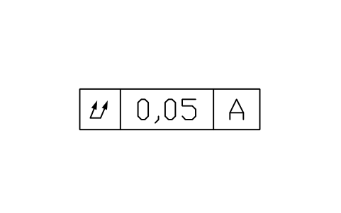 Vorschau des Symbols Total run-out, 1 datum, Block GDT_FRM_RUNOUT_TOTAL_D1