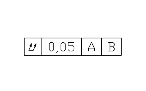 Vorschau des Symbols Total run-out, 2 datums, Block GDT_FRM_RUNOUT_TOTAL_D2