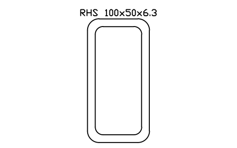 Vorschau des Symbols RHS 100x50x6.3, Block SEC_RHS100X50X6.3