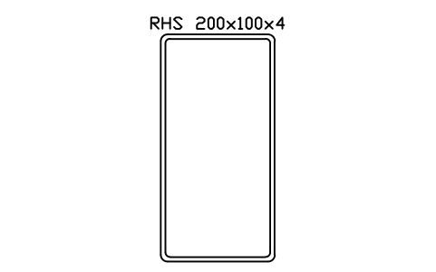 Vorschau des Symbols RHS 200x100x4, Block SEC_RHS200X100X4