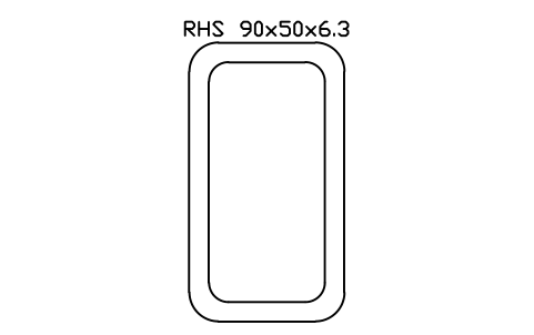 Vorschau des Symbols RHS 90x50x6.3, Block SEC_RHS90X50X6.3