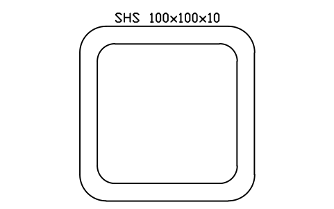 Vorschau des Symbols SHS 100x100x10, Block SEC_SHS100X10