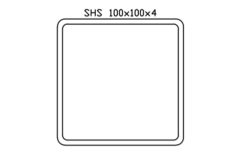 Vorschau des Symbols SHS 100x100x4, Block SEC_SHS100X4