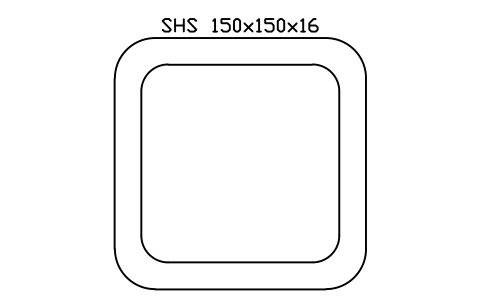 Vorschau des Symbols SHS 150x150x16, Block SEC_SHS150X16