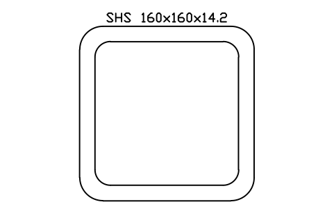 Vorschau des Symbols SHS 160x160x14.2, Block SEC_SHS160X14.2