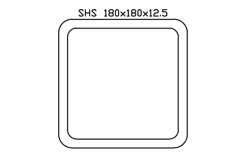 Vorschau des Symbols SHS 180x180x12.5, Block SEC_SHS180X12.5