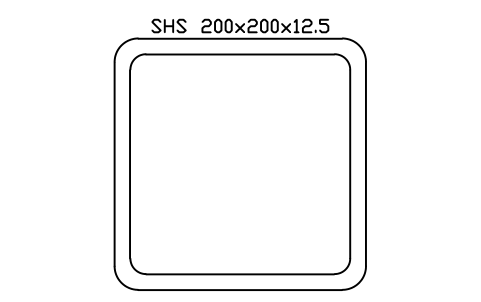 Vorschau des Symbols SHS 200x200x12.5, Block SEC_SHS200X12.5