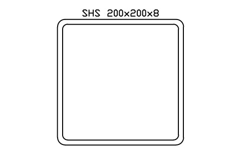 Vorschau des Symbols SHS 200x200x8, Block SEC_SHS200X8