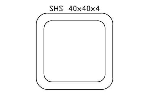 Vorschau des Symbols SHS 40x40x4, Block SEC_SHS40X4